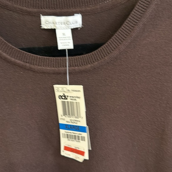 Charter Club Brown light knit vest Rayon/Nylon Size XL-NWT - Picture 4 of 5